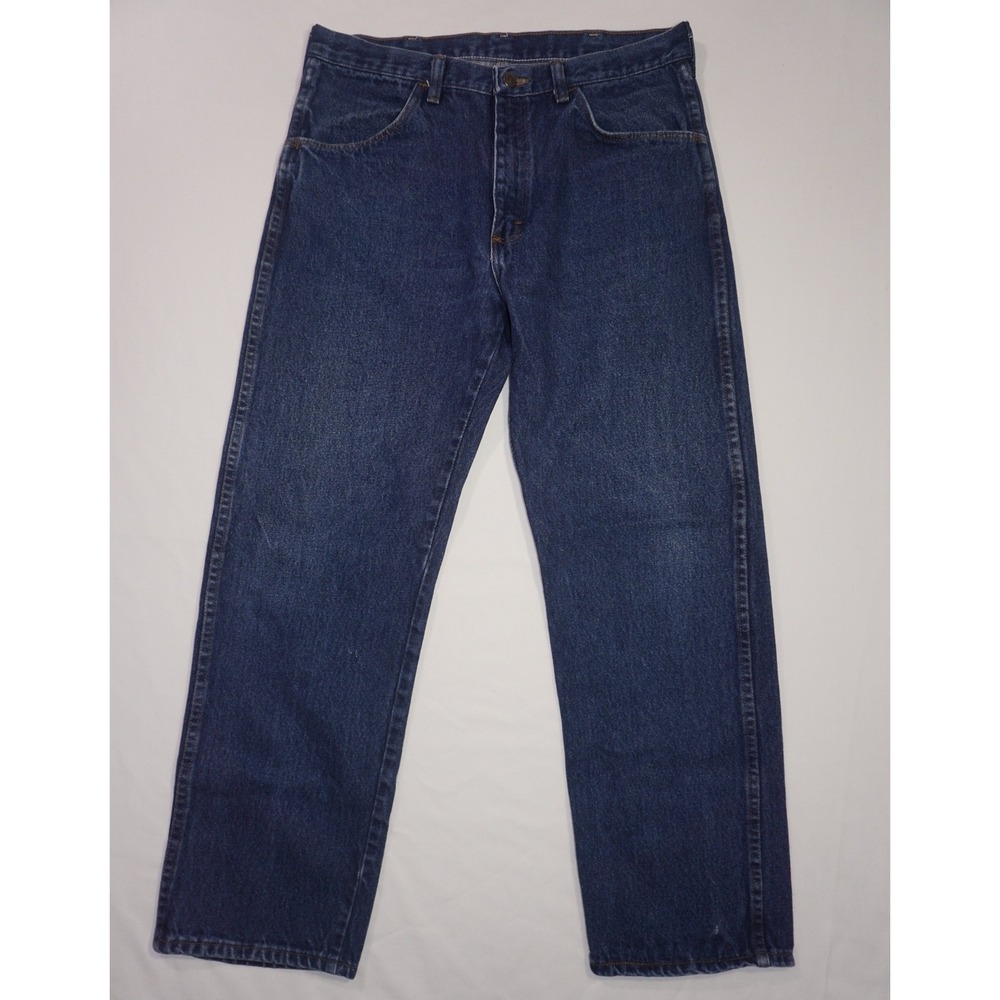 Rustler 34x30 Blue Cotton Straight Leg Jeans
